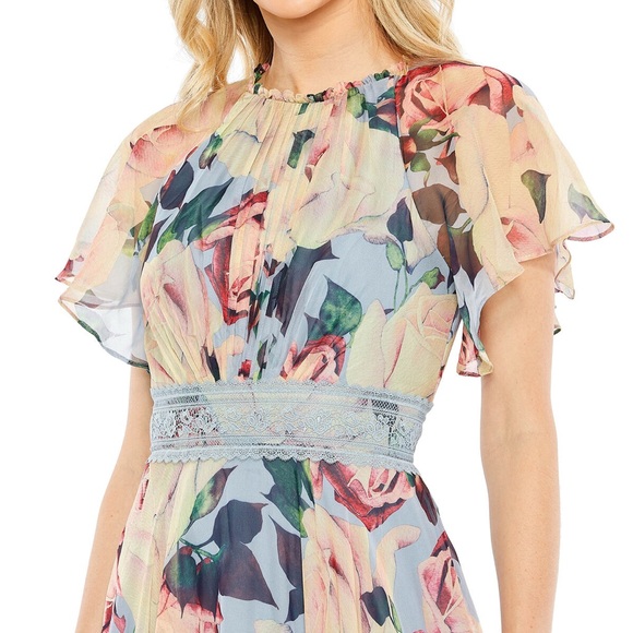 Mac Duggal Blue and Pink Maxi Dress with Elegant Design - Picture 6 of 8